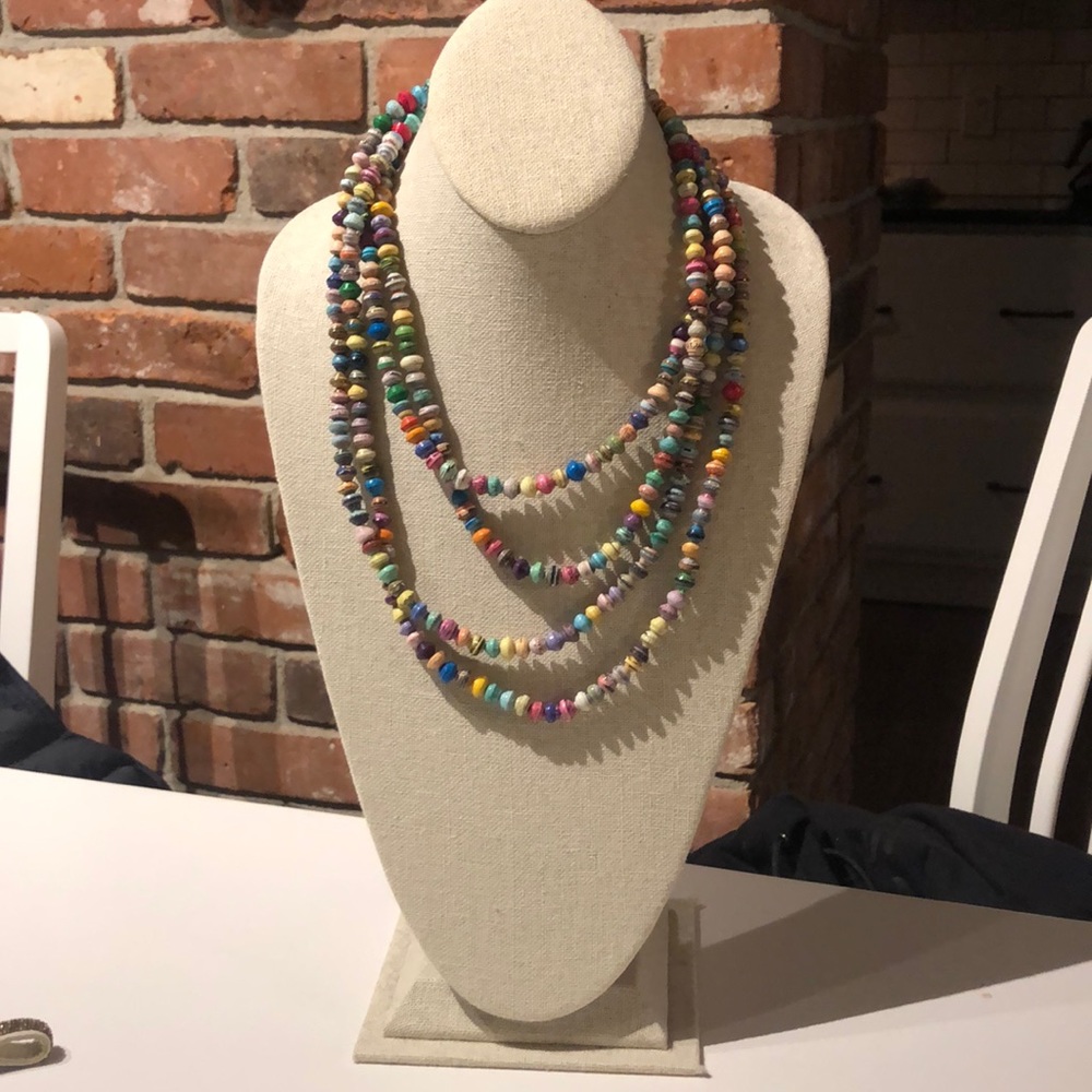 Dainty paper bead necklace